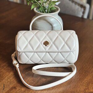 Kate Spade Heart 3D Barrel Quilted Crossbody - Meringue - Love Shack KK175